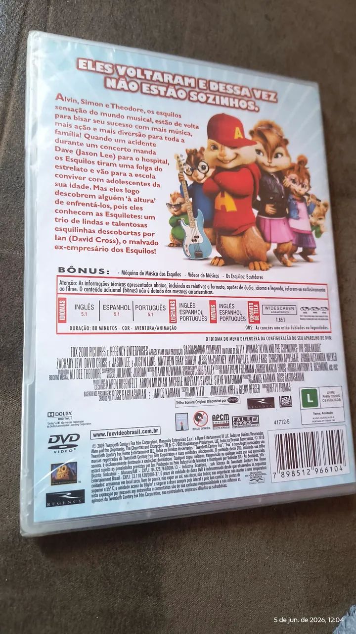 DVD Alvin e os esquilos 2 novo lacrado  - Foto 2