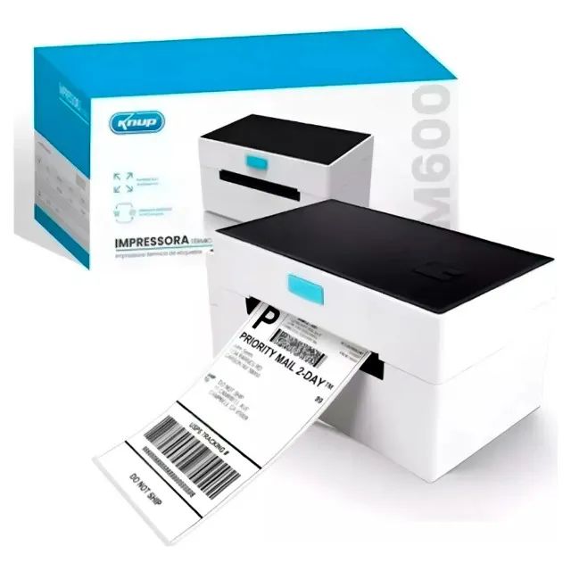 Impressora Térmica de Etiquetas Knup KP-IM600 USB 203dpi - Códigos 1D e 2D para E-commerce