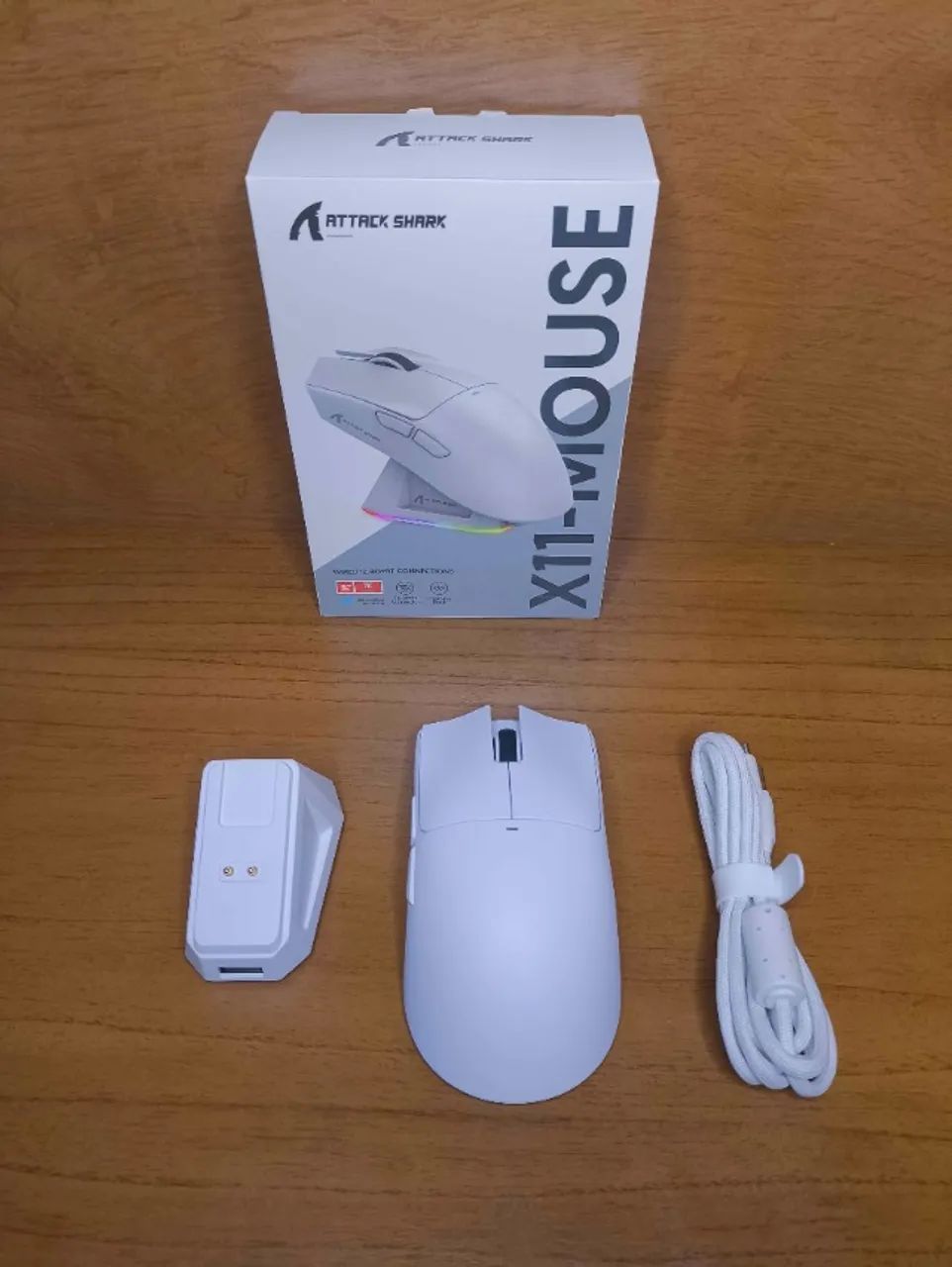 MOUSE ATTACK SHARK X11 BRANCO - Foto 3