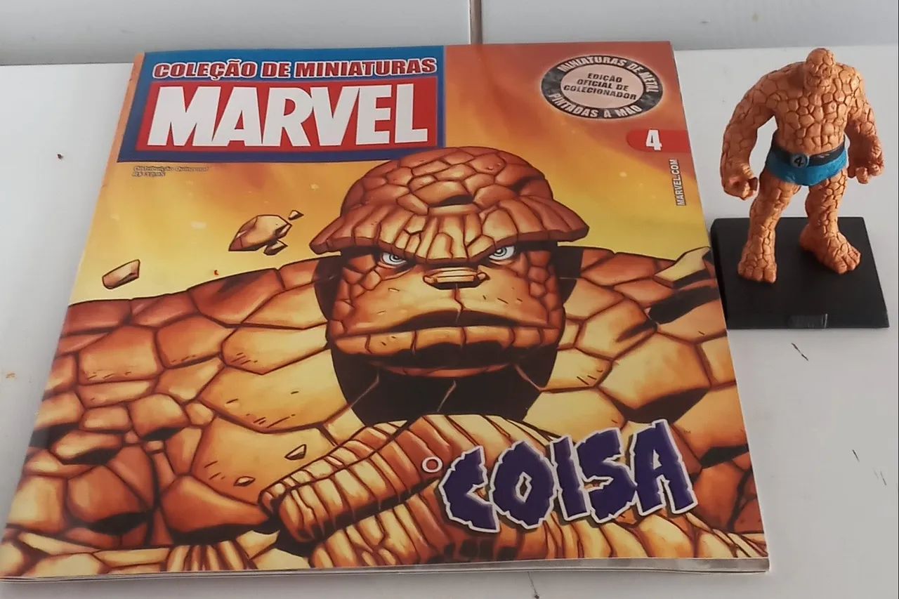 Coisa - Estatueta de metal(Marvel Hasbro) Ed. Limitada (raríssimo) com Fascículo - Foto 5