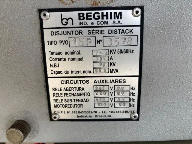 DISJUNTOR DE MÉDIA TENSÃO 17,5 kV - CONJUNTO COMPLETO - Foto 5
