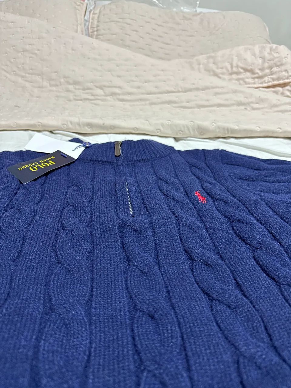 Suéter Polo Ralph Lauren 100% Algodão Azul Marinho 