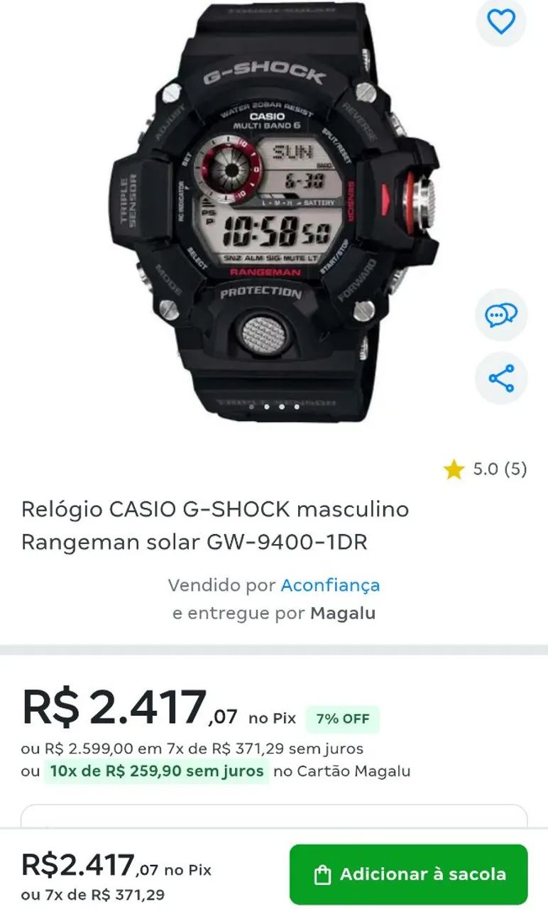 RELÓGIO CASIO G SHOCK RANGEMAN MILITAR ORIGINAL PROMOÇÃO 1799$ - Foto 2