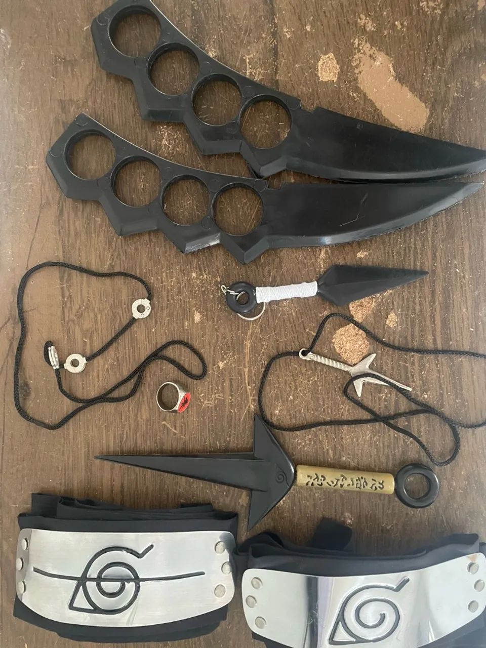 Super Kit C/Manto Akatsuki + Itens Cosplay Naruto - Foto 4
