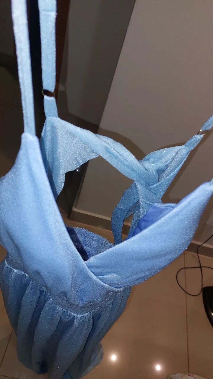 Vestido madrinha azul bebê. - Foto 2