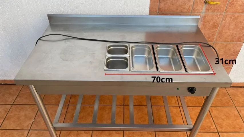 Bancada Aquecida em Aço Inox Para Molhos e Alimentos + Espaço de Montagem - Foto 4