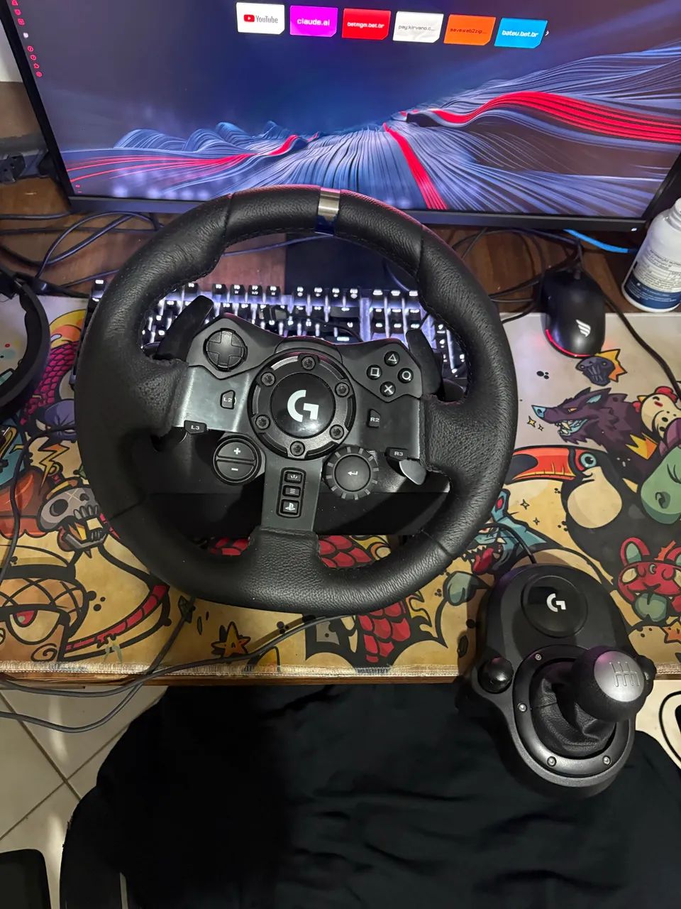 VOLANTE LOGITECH G923 C/ câmbio e pedal 