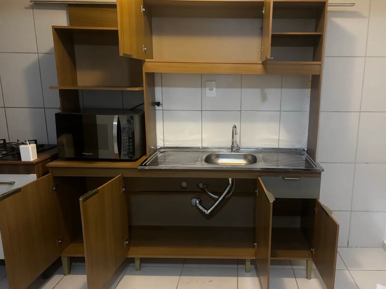 Kit de cozinha MDF com pia 
