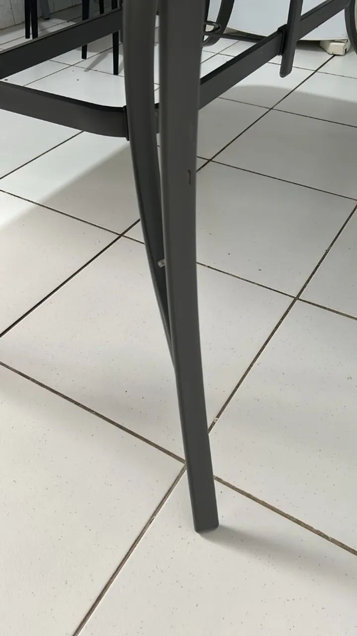 Mesa de vidro tampo vidro - semi nova - Foto 3