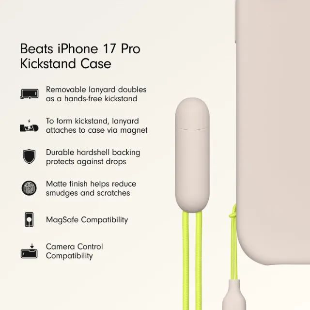 Beats Capa com Suporte para iPhone 17 Pro Max c/ MagSafe e Controle da Câmera e Suporte - Foto 3