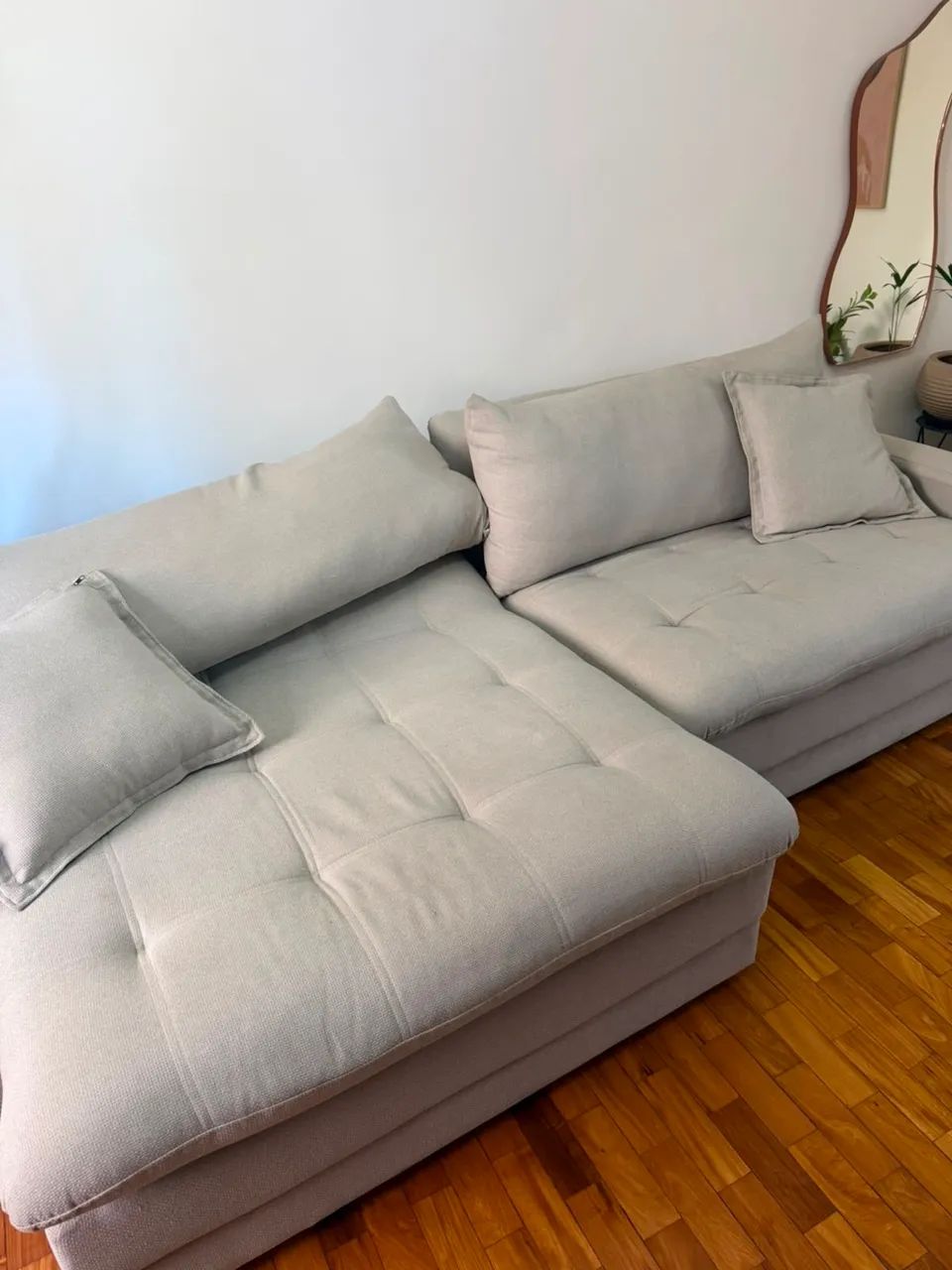 Sofa de linho; retrátil; 2,7m x 1m; 2 anos de uso - Foto 2