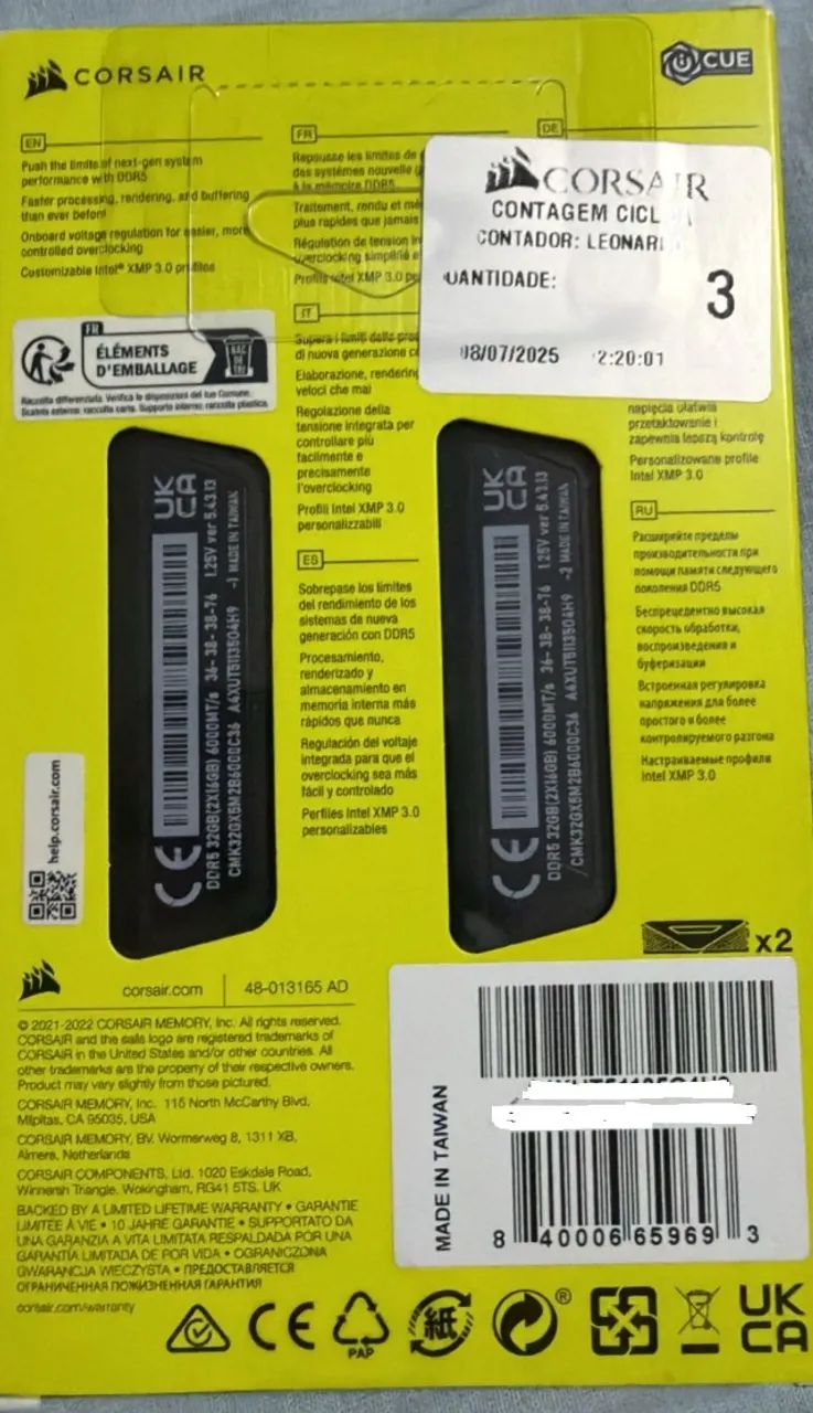Memória RAM Corsair Vengeance DDR5 32GB (2x16GB) 6000MHz - Lacrada - Foto 2