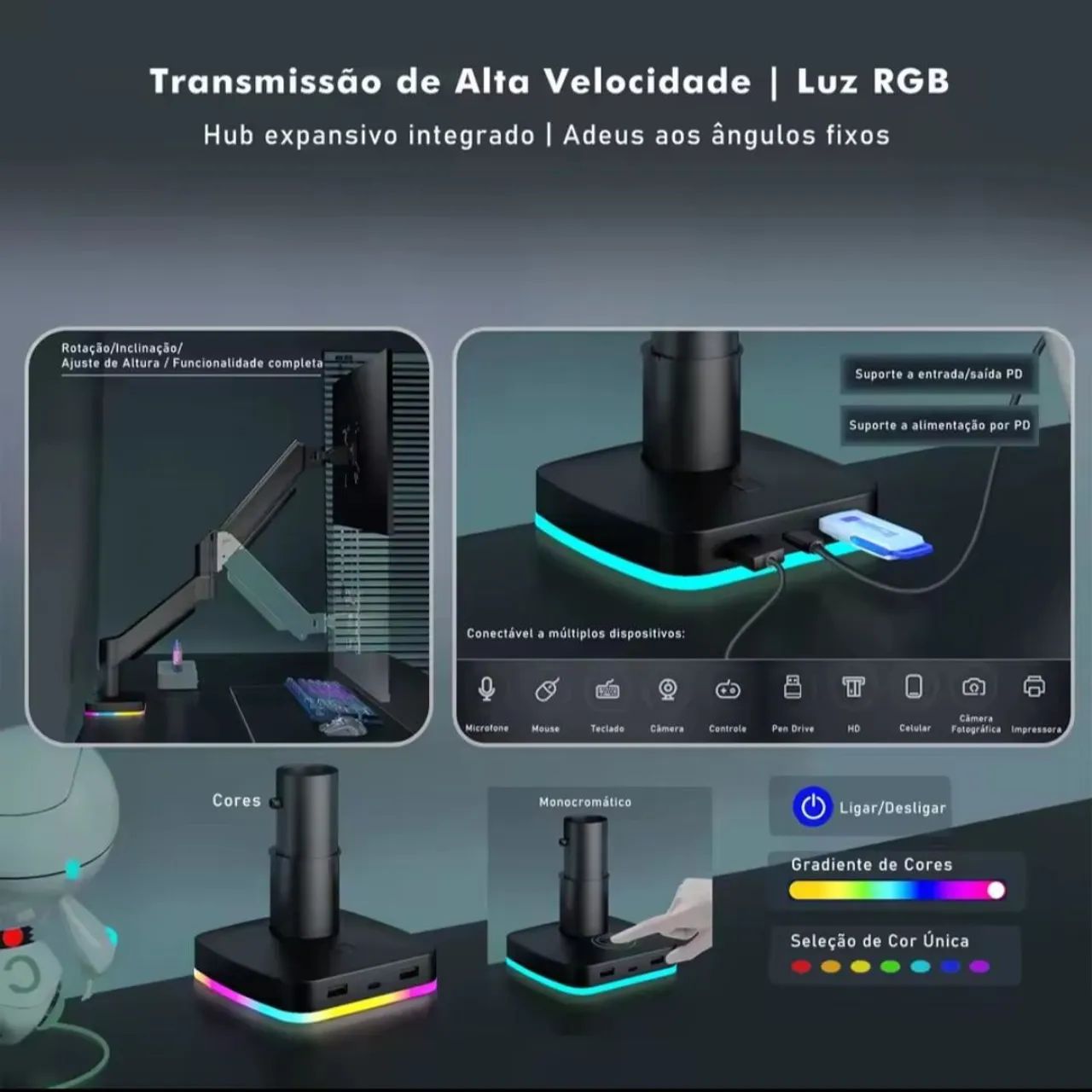 Suporte Articulado USB e RHB - Foto 3