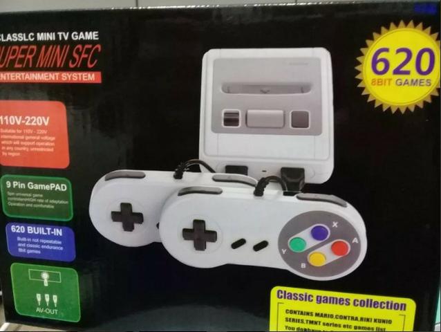 Videogame Super Mini Sfc Com 620 Jogos 8-bit e 2 Controles (bi-volt)