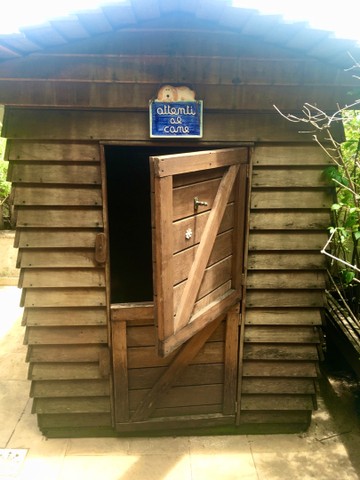 Casinha rústica para crianças ou animais, com madeira eucalipto