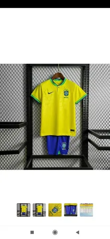 Kit com 3 Conjunto Infantil e Juvenil De futebol Time ou Seleções