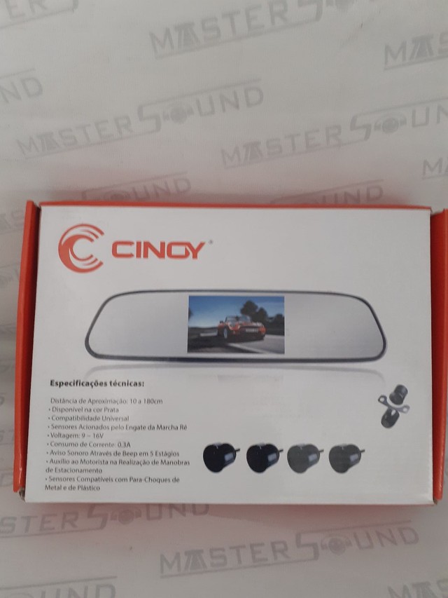 Kit. Espelho retrôvisor com câmera de ré. ?  sensor de estacionamento. 4 pontos.