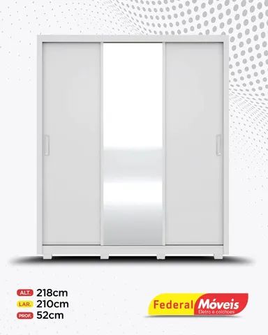 Guarda Roupa Casal 3 Portas com Espelho Direto da Fabrica Fazemos Entrega