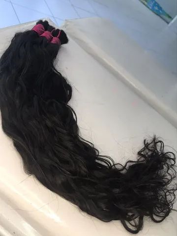cabelo humano/ liso 45 cm - Foto 3