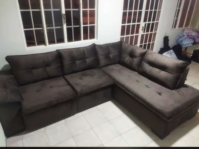 Sofa de canto retratril reclinavel/ molas pronto entregar