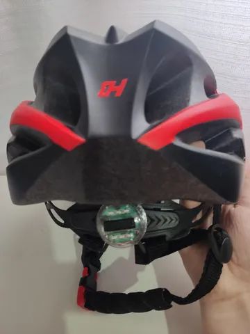 capacete bicicleta highone mtb win preto e vermelho  - Foto 3
