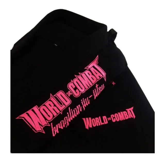 Kimono World Combat BJJ - Preto e Rosa A1, A2 - Foto 2