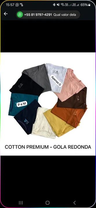 Camisa Cotton Masculina 