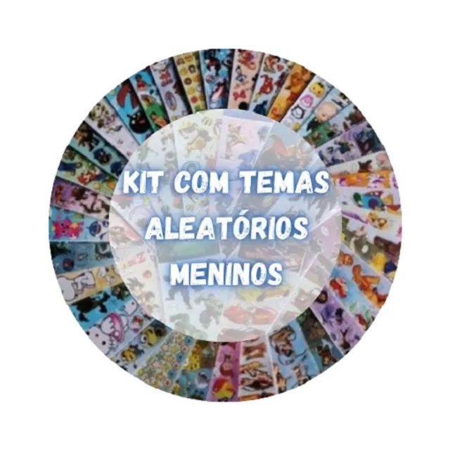 50 cartelas Adesivo sticker etiquetas temas menino aleatorios