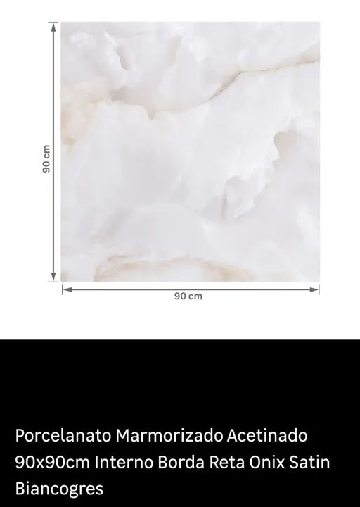 05 Peças de Porcelanato Marmorizado Acentinado 90x90cm total 4,20m2