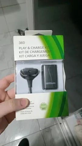 Cabo e bateria do controle de xbox 360