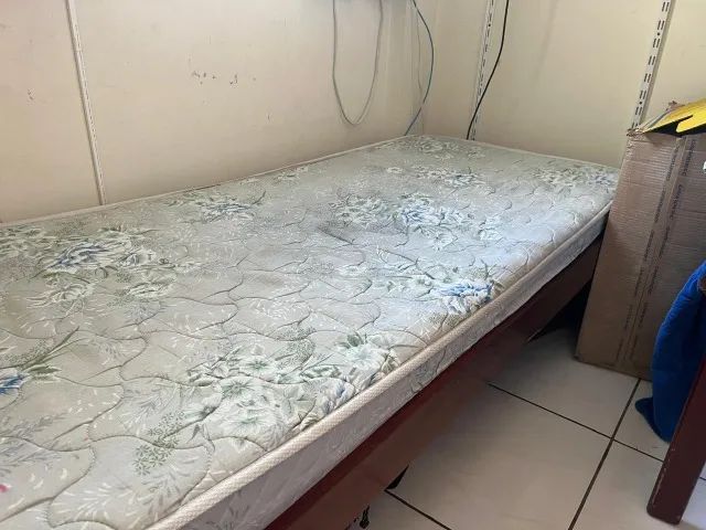 Cama solteiro baixa com colchão Castor, 192 x 84 x 45 cm - Foto 3