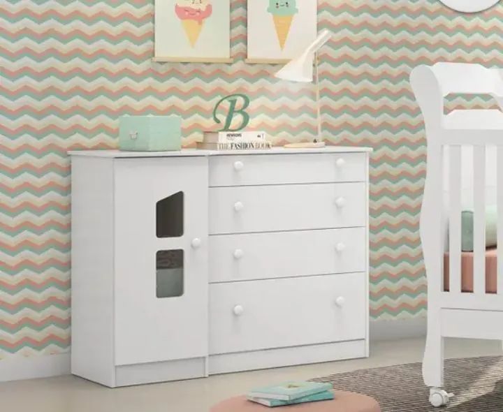 Cômoda infantil Branca 