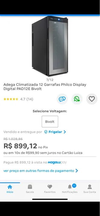 Adega Climatizada 12 Garrafas Philco Display Digital PAD12E Bivolt - Foto 2