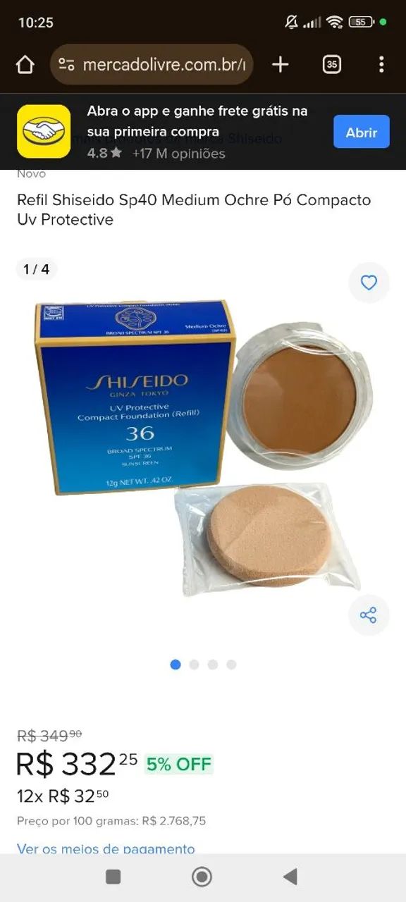 Refil protetor solar em pó Shiseido - Foto 5