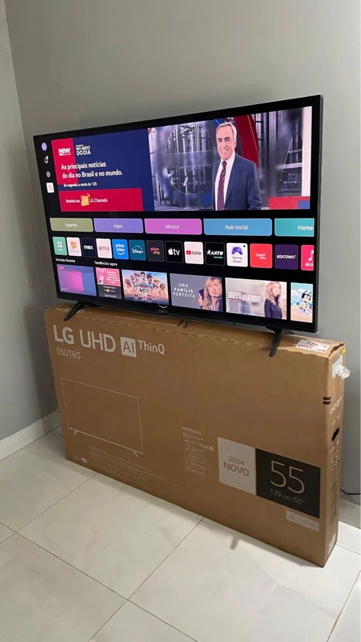 TV LG 55 polegadas 4K UHD AI ThinQ 55UT80