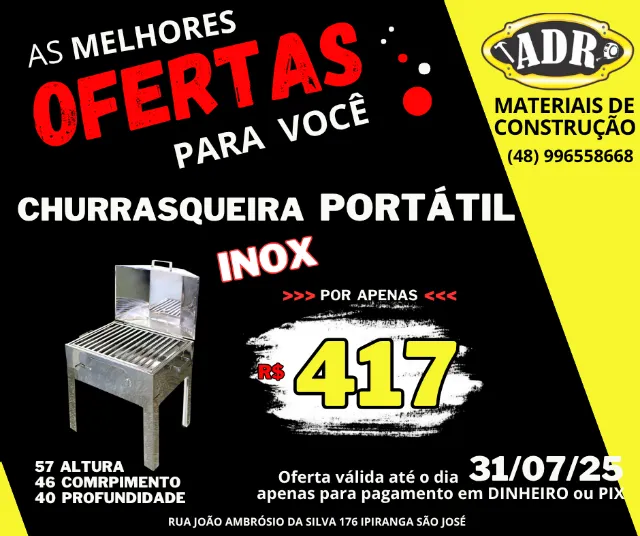 Churrasqueira Inox Média C/ tampa