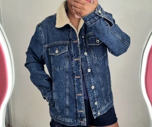 Jaqueta jeans forrada com sherpa Diesel - Foto 2