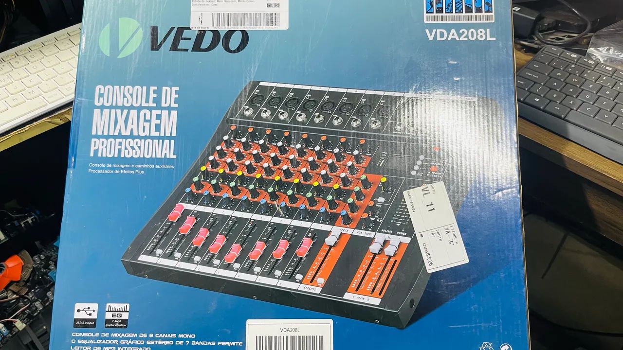 Console de Mixagem Profissional VEDO VDA208L - Foto 4