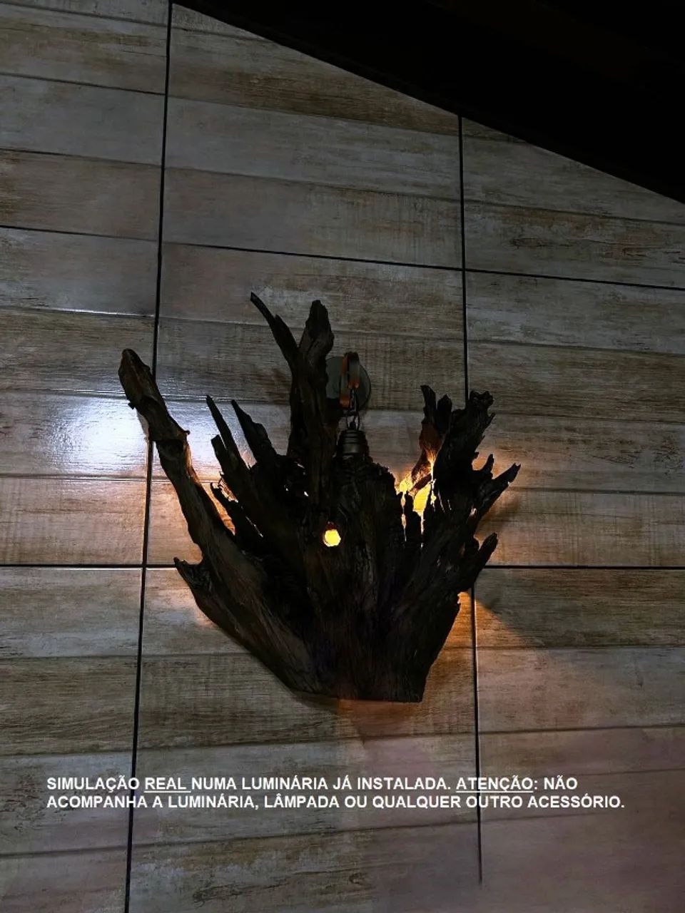 LUMINÁRIA - CASCA DE ÁRVORE. - Foto 3