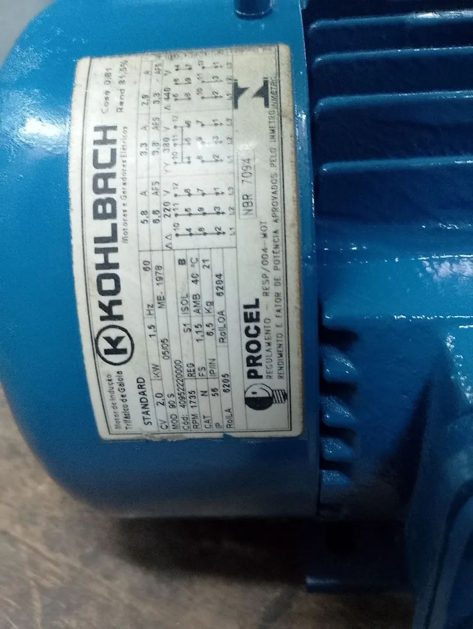 Motor elétrico trifásico 2 cv 4 polos - Foto 2