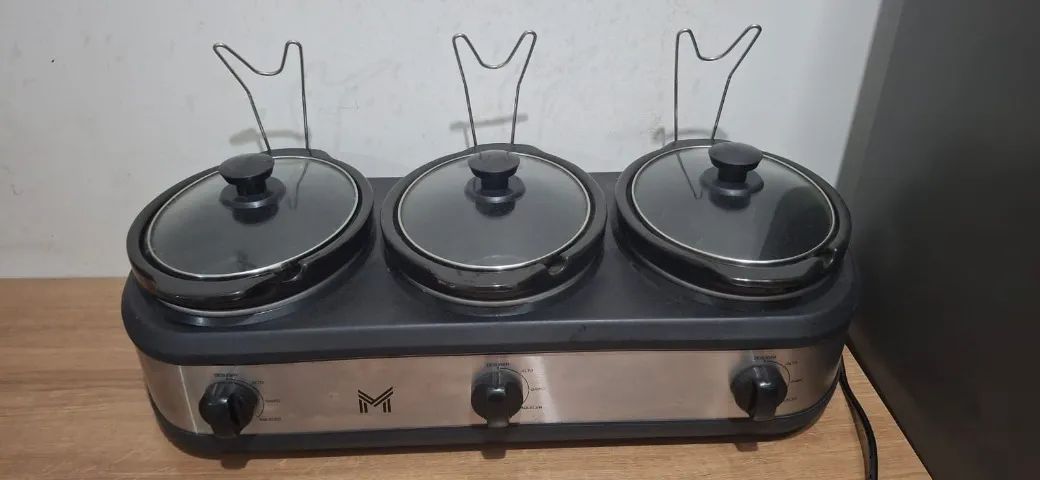 Rechaud Elétrico Members Triplo Buffet Slow Cooker 3 Panelas - Foto 5