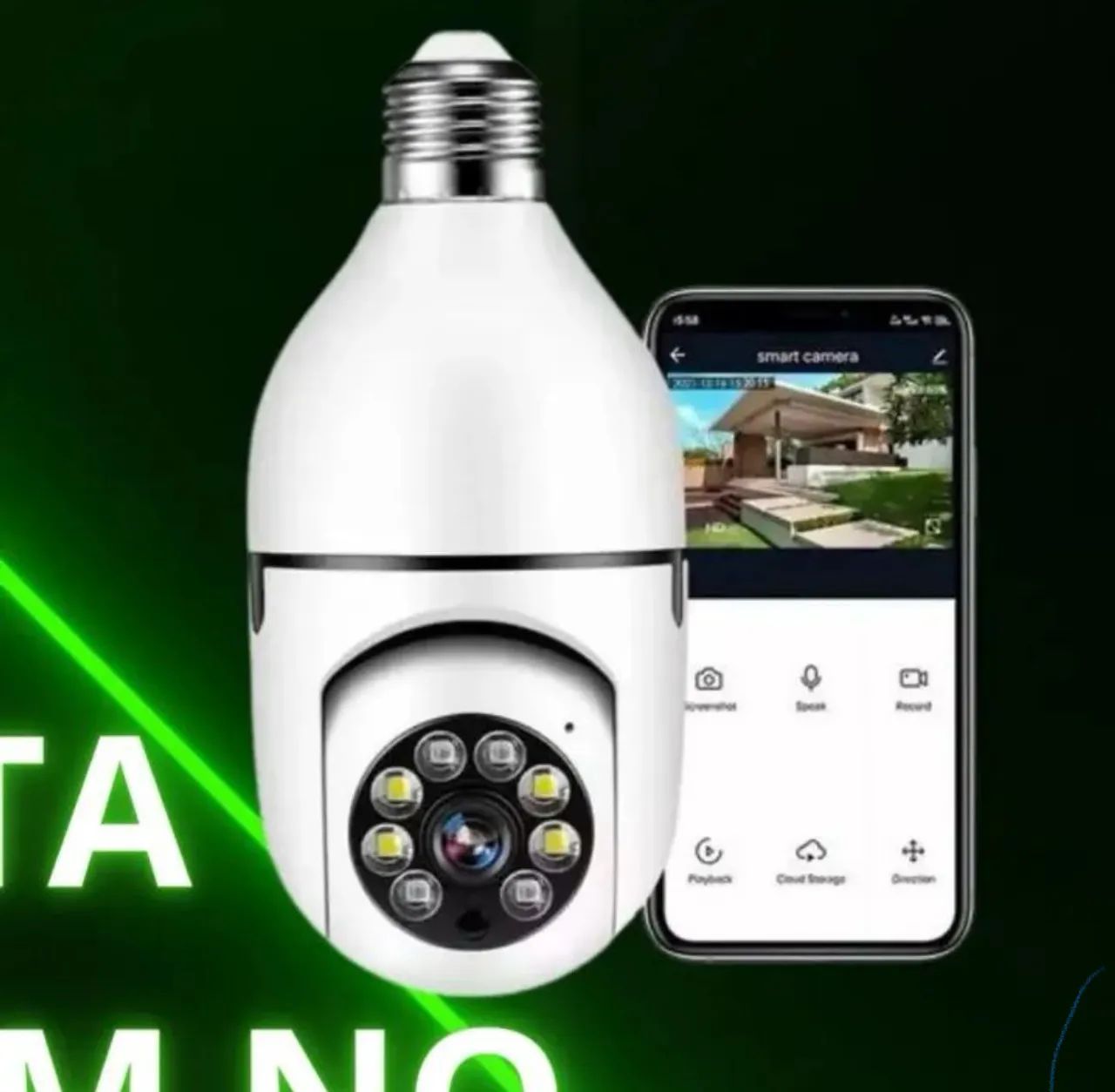 Câmera de Segurança Wi-Fi para Lâmpada E27