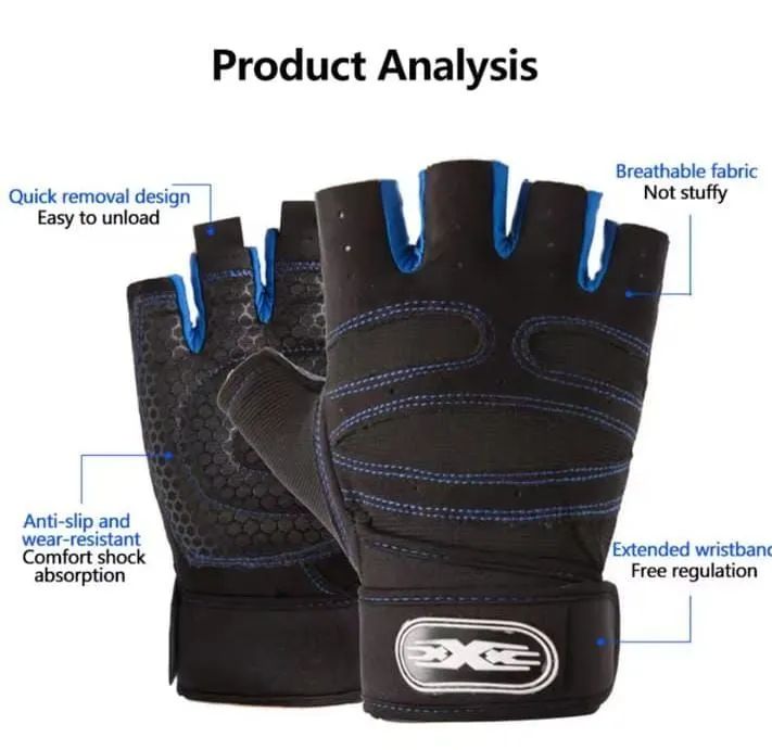 Luvas de Musculação Fitness Half-Finger Cycle Zone