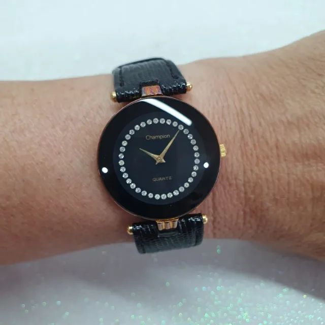 Relógio Champion Mod AM091 Strass Feminino Clássico Retr ô - Foto 4