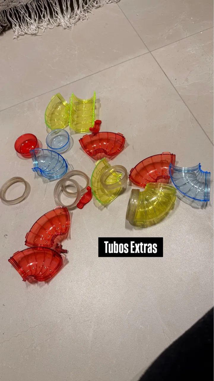 Gaiola hamster com casa grande completa 3 andares tubo verm cor vermelho Jel Plast - Foto 6