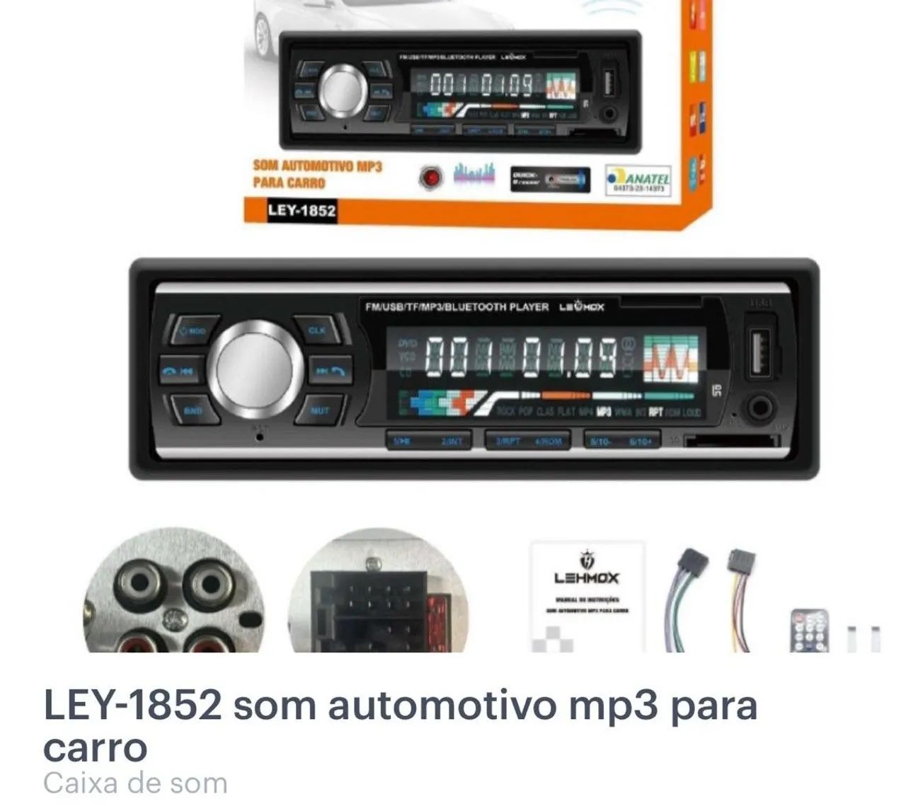 Som automotivo MP3 para carro LEY-1852