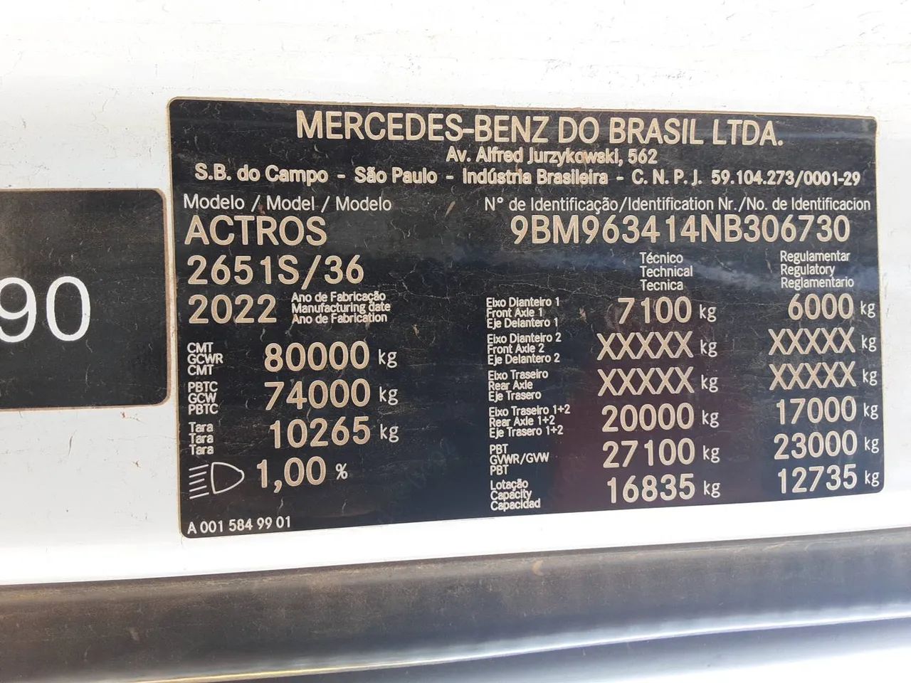 Mercedes-Benz Actros Actros 2651 MP5 LS 6x4 2p (diesel)(E5) 2022/2022 Vamos Seminovos Curi - Foto 9