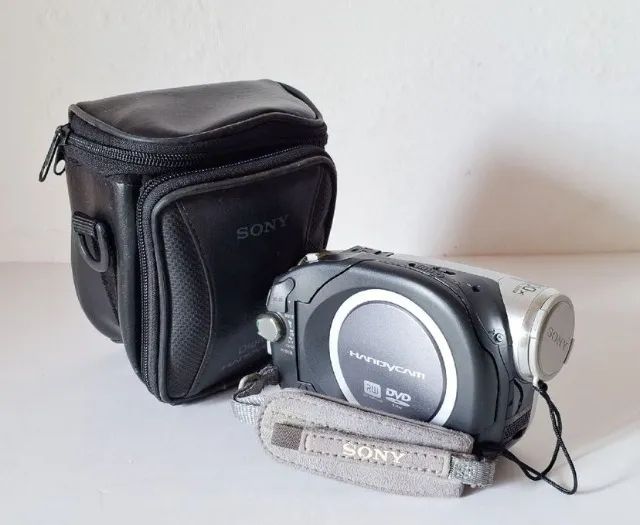 câmera filmadora antiga mini dvd sony handycam com avaria