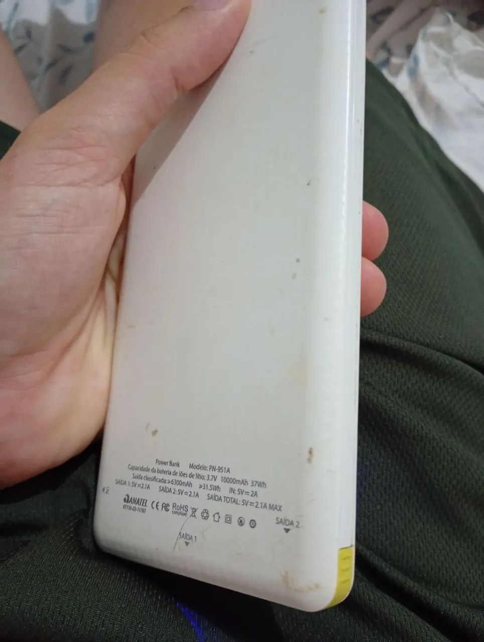 Carregador portátil 10.000mAh semi-novo <br> - Foto 2