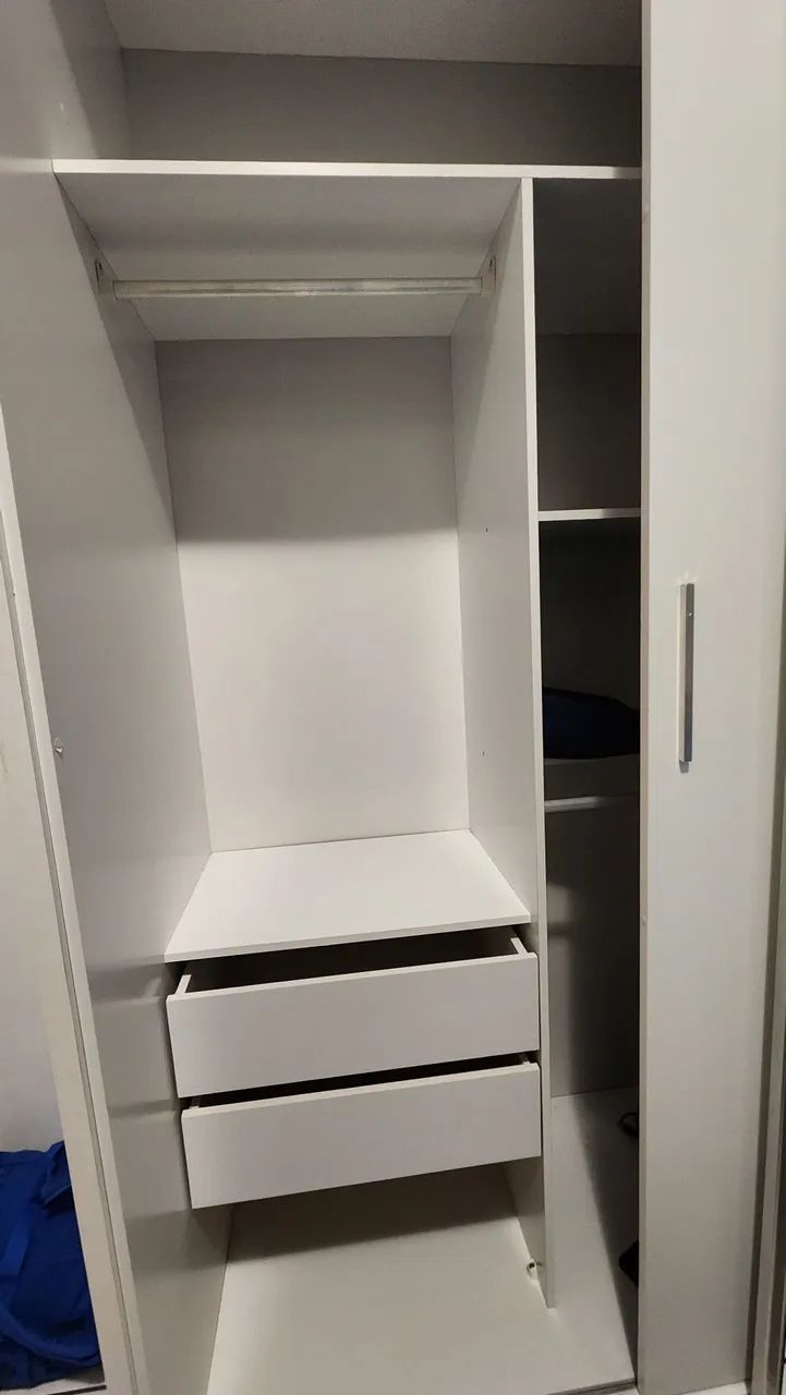 Guarda-Roupa de Casal Branco com Espelho - Foto 2